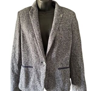 Tommy Hilfiger Women's Gray Blazer Size 6 One-Button Classic Fit Careercore Prep